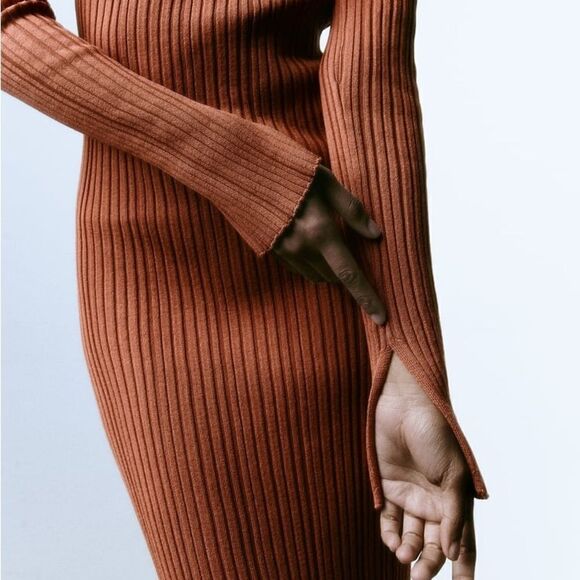 Zara Knit Cut Out Dress New - Picture 8 of 9